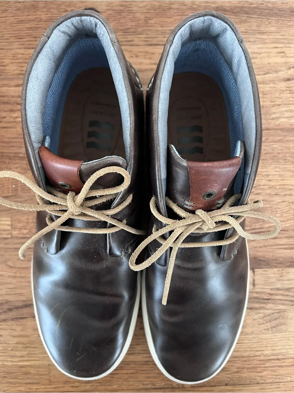 Sperry Dark Brown Leather Chukka Boots with White Sole